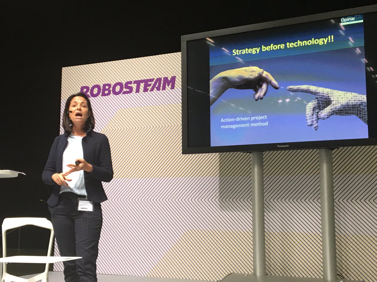 You need to have a clear vision and strategy in robot implementation. Monique Van Der Linde #Robosteam #Teknologia17