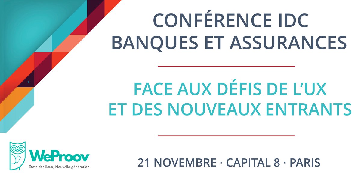IDCFrance's tweet image. Retrouvez @WeProov lors de la conférence IDC "Banques et Assurances"  - mardi 21 novembre #IDCBanking Infos goo.gl/uMxSfr