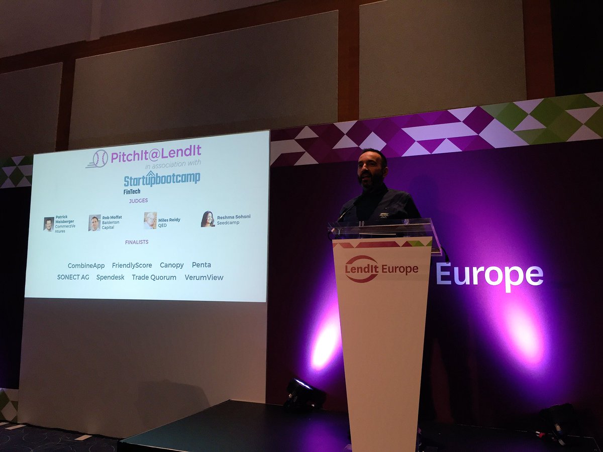 .@nekliolios kicking off PitchIt at @LendIt Europe 2017! Good luck to all finalists!And big thanks to all mentors &amp; VCs who've been involved