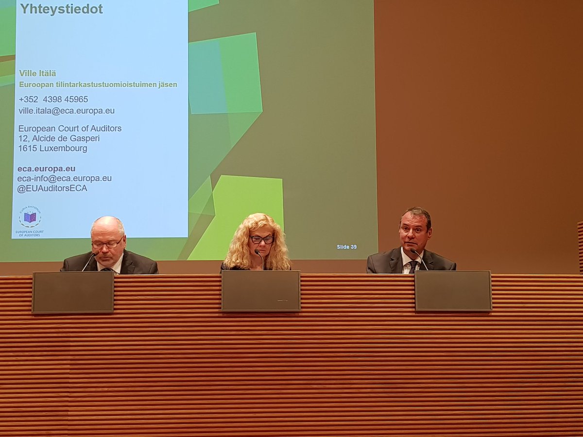 tyttiyv's tweet photo. Finnish Member @EUauditors Mr Ville Itälä presents the #ECA Annual Report in Finnish parliament. #trueandfairview @SuomenEduskunta https://t.co/pXvJYrhIuX