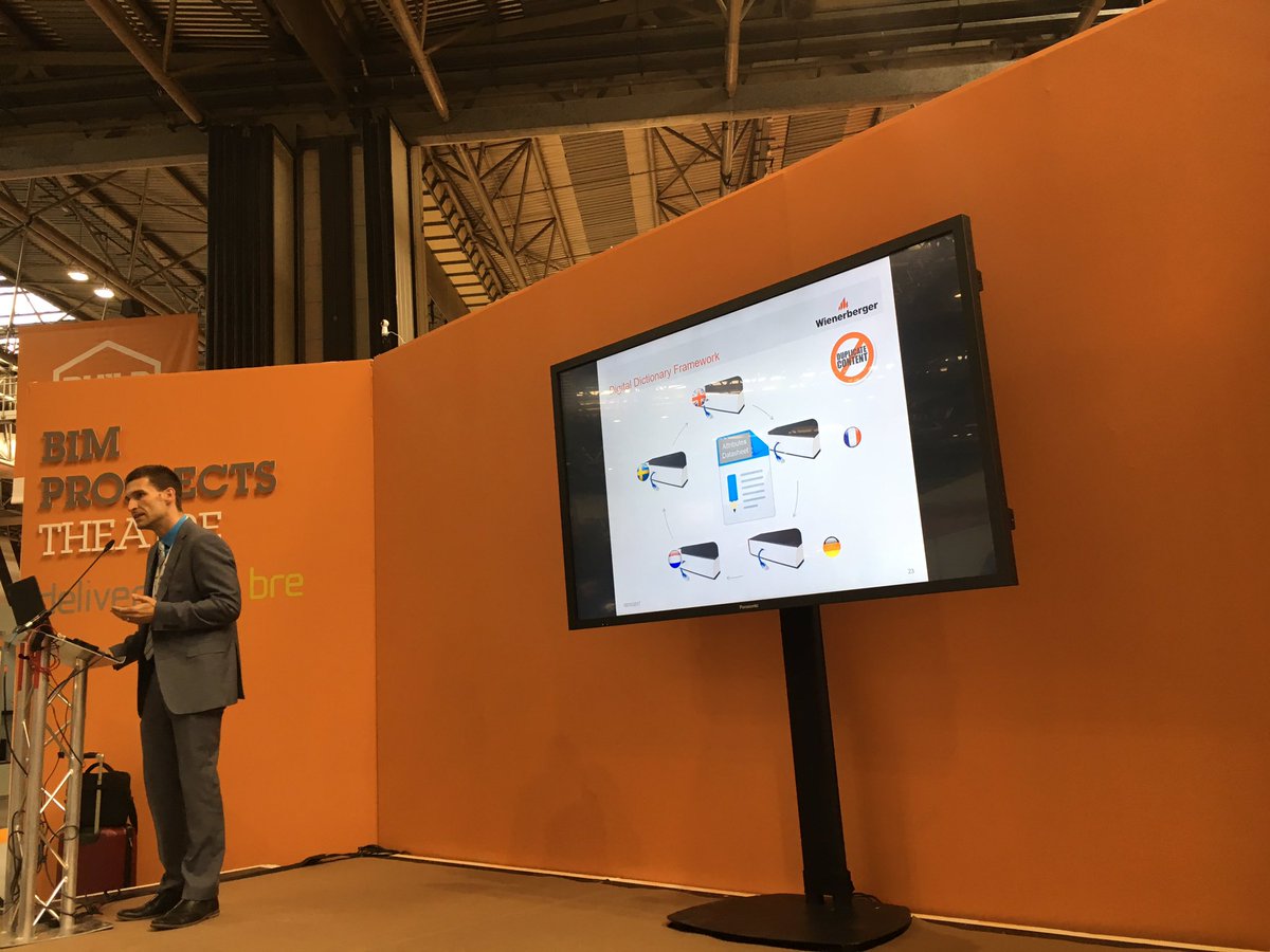 ScriptandGo_Ltd's tweet photo. Paul Surin (@PaulSurin #Wienerberger) emphasises importance of interoperability in a cdigital dictionary framework #BIMProspects #UKCW2017 https://t.co/UB4LBgOD0v