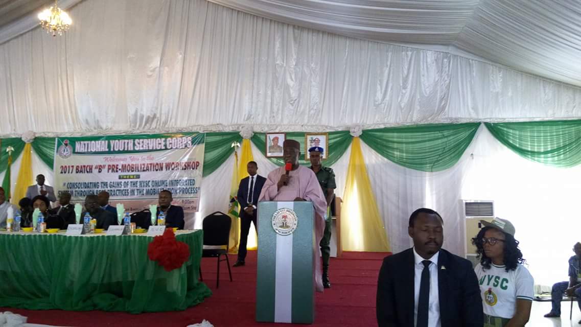 nysc_ng's tweet photo. HE, the Deputy Governor of Akwa Ibom State, Mr Moses Ekpo, presenting Governor Udom Emmanuel's address at the opening ceremony. #2017BPreMob https://t.co/V1TCHstEbw