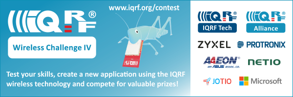 IQRF_Alliance's tweet photo. Did you know that IQRF Wireless Challenge contestants can win prizes worth 2200 EUR?

More: https://t.co/wm8YDHOeTN https://t.co/UUJ3PVfwYa