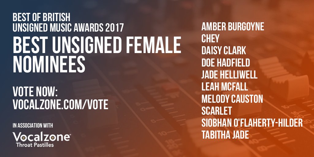 Vocalzone (@vocalzonehq) on Twitter photo Have you voted for Best Unsigned Female?
Your vote matters 🤞☺
<a href="/BoBUnsigned/">Best of British</a> #UMA17
vocalzone.com/vote/ Have you voted for Best Unsigned Female?
Your vote matters 🤞☺
<a href="/BoBUnsigned/">Best of British</a> #UMA17
vocalzone.com/vote/