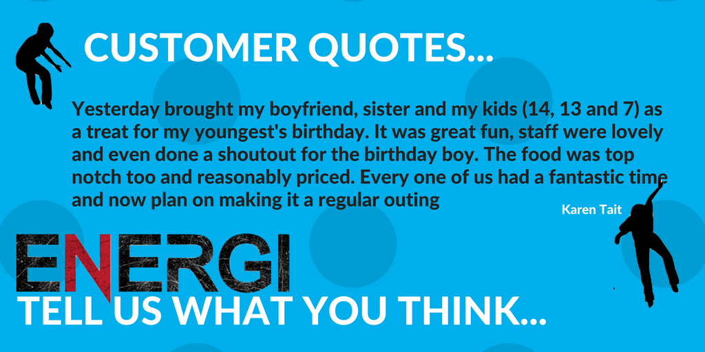 We love your energi and feed off it...
Book your fun session today bit.ly/Bounce4Carlisle
01228 210215
There's 20% off parties too!