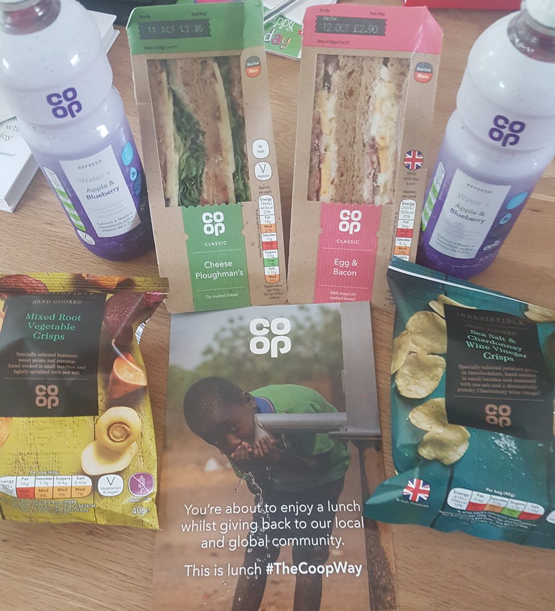 Thanks for my feel good lunch which gives back to my local and global community <a href="/coopuk/">Co-op</a>. See next tweet for more info