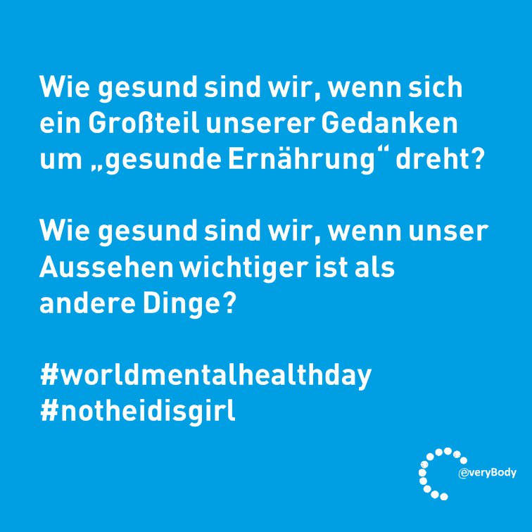 everyBodyDD's tweet photo. Was ist gesund? #WorldMentalHealthDay #WorldMentalHealthDay2017 #notheidisgirl https://t.co/xEdxFxM8XN