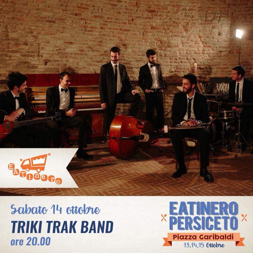 Sabato 14 serata speciale in quel di #EatineroPersiceto  😎
La #TrikiTrakBand e dj set electro swing di #LaGiùMa ! #livemusic #weekend