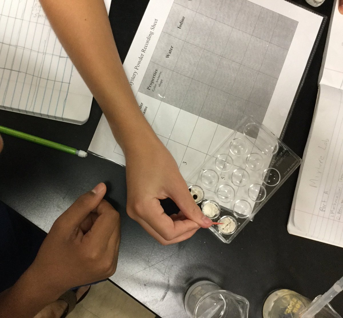 jcross57's tweet photo. @CarnageMagnetMS #mysterypowders #teamawesome #8thgradescience https://t.co/TIhkB23T60