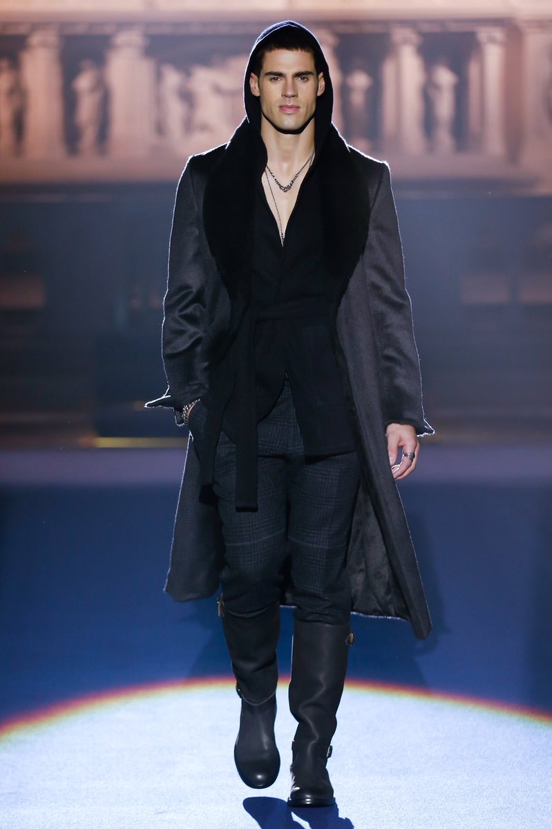 The trend this season is hooded topcoats. This version from <a href="/JosephAbboud/">Joseph Abboud</a> sets the bar high. #mensfashion