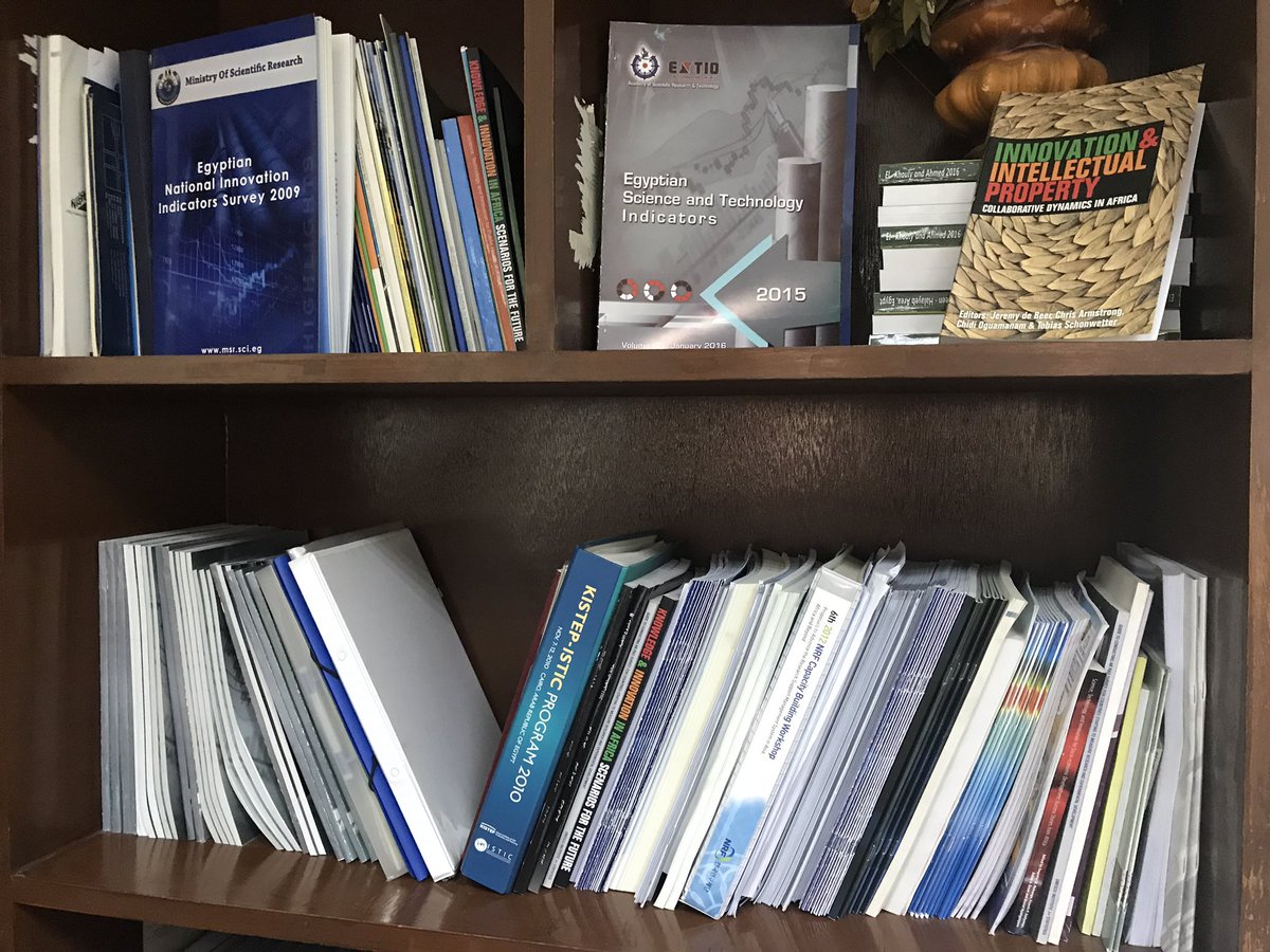 We spotted our <a href="/Afrinnovation/">Open AIR</a> publications on the shelf at the Academy for Scientific Research and Technology in Egypt <a href="/naglarzk/">Nagla Rizk</a> #innovation