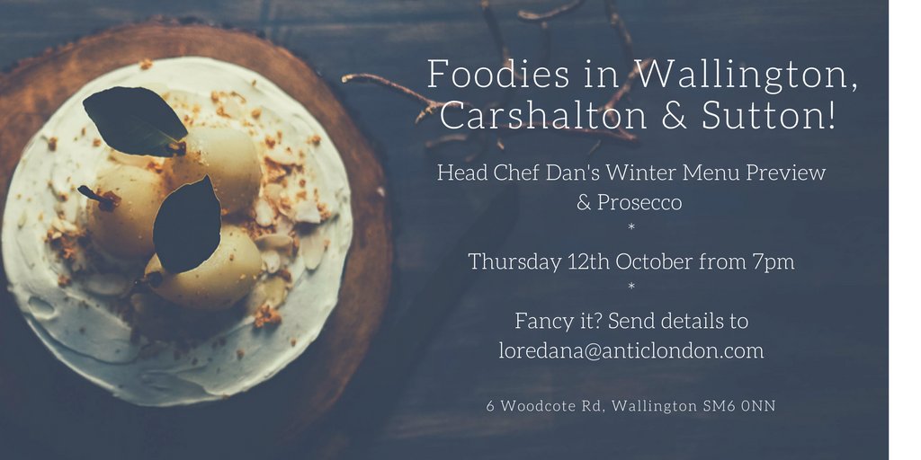 Wallingtonians, we're looking for local foodies to come and try <a href="/WallingtonArms/">Ghost of Wallington Arms</a> Head Chef Dan's new menu (prosecco included ✨) this Thurs!