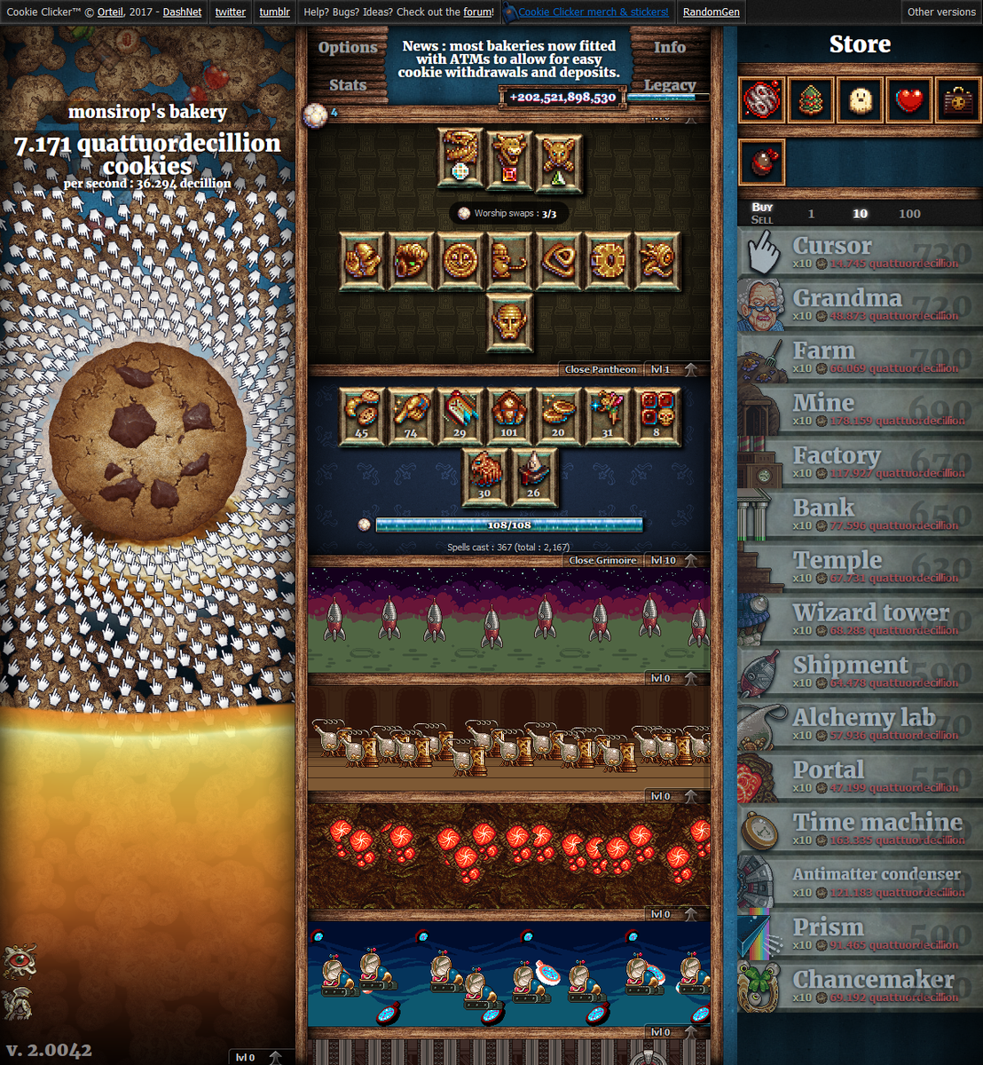 シロップ 今の クッキークリッカー には実績解除までリアル1年弱の時間が必要な実績もあるし 表実績を全解除するにはリアル2年以上かかるよ ただし毎日0 1 かつ1 6を引き当てることができるなら1日弱で可能のはず 金角砂糖の7つ摘み 118 双子角砂糖