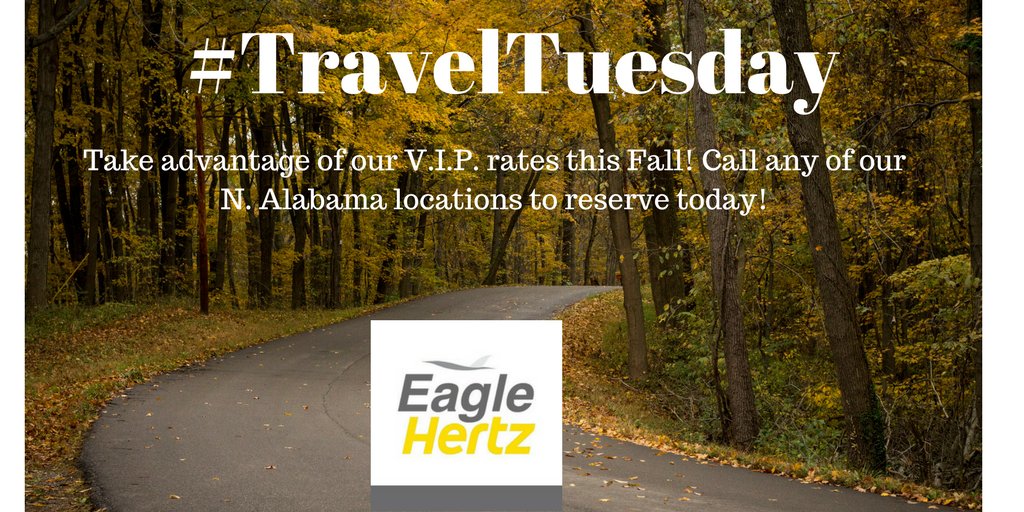 EagleAutoLLC's tweet photo. Plan a #roadtrip this Fall! Call any of our #hsv #shoals locations to reserve your #VIPRATES! #TravelTuesday https://t.co/WaNkhqEjmh https://t.co/5R3fABo3w9