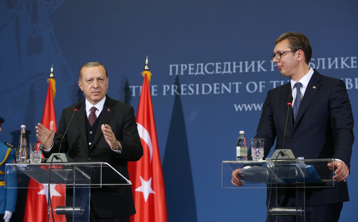 tcbestepe's tweet photo. Cumhurbaşkanı Erdoğan, Sırbistan Cumhurbaşkanı Vuçiç ile Ortak Basın Toplantısı Düzenledi https://t.co/EAB2ci9LqB