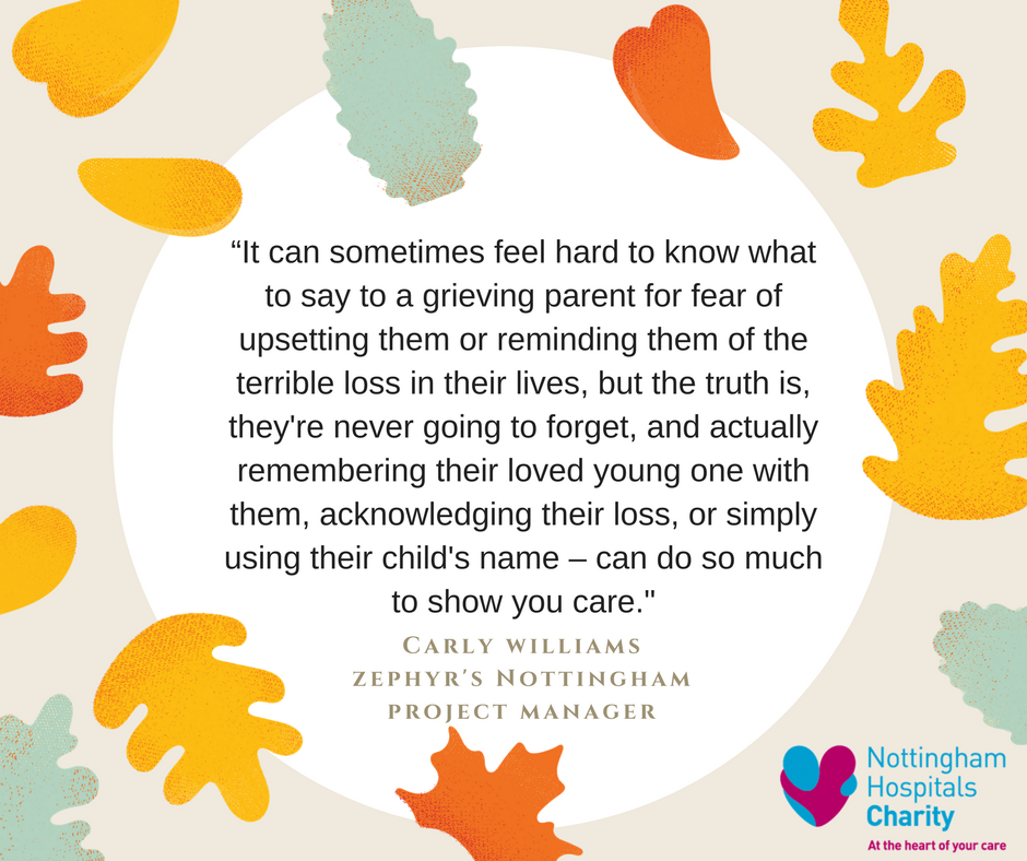 NUHCharity's tweet photo. .@ZephyrsNotts Project Manager Carly Williams on the things that we can all do after someone experiences #BabyLoss. #ZephyrsNottingham https://t.co/6GUHCSsvp8