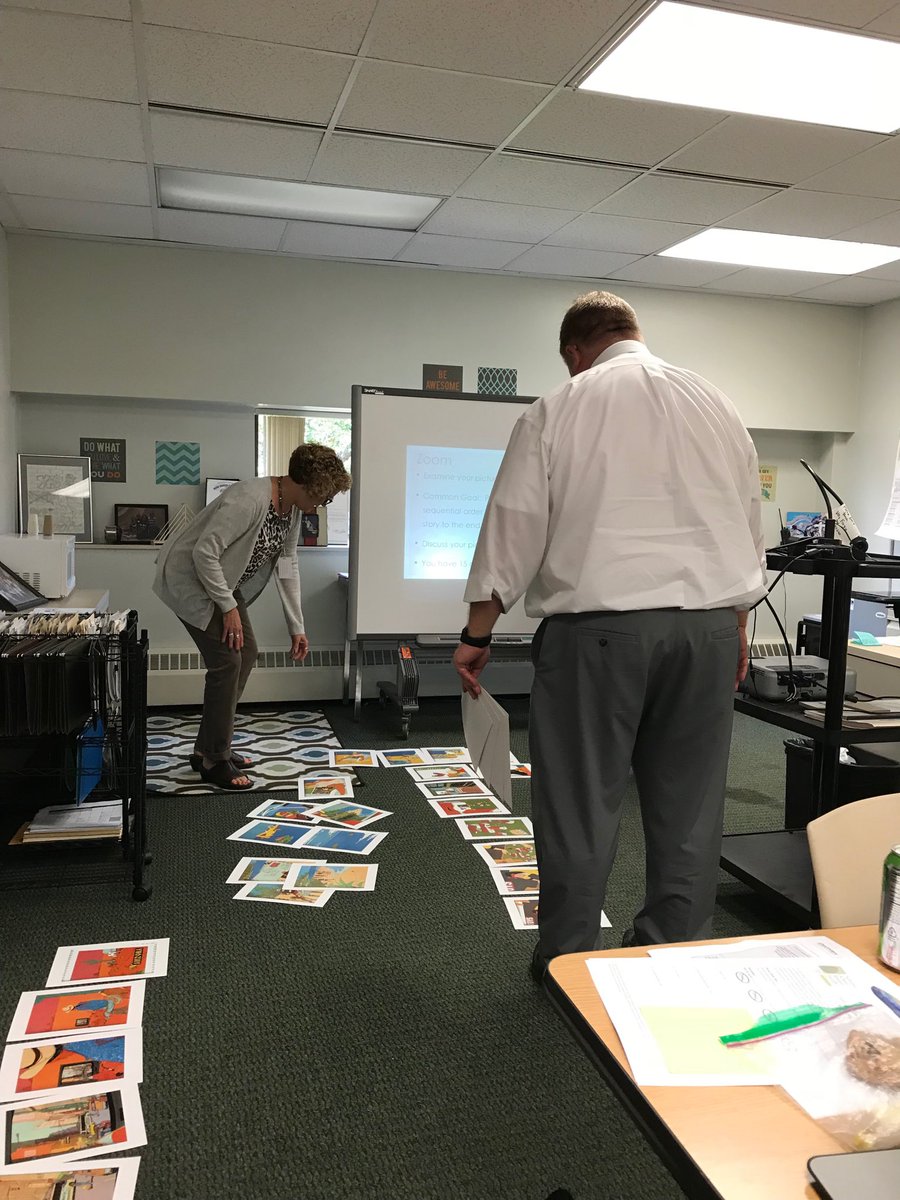 RecDebbie's tweet image. Monica, Mark and Lauren getting excited about a “zoomed in” activity.   They are making great connections.   #fellowsachieve@ytownschools