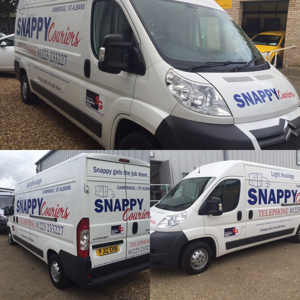 Van signwritten today for Snappy Couriers of Cambridge