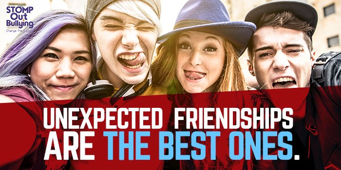 STOMPOutBullyng's tweet image. Be the friend you want to see in a world. #BullyingPreventionMonth #STOMPOutBullying365 #Inclusion #ChangeTheCulture