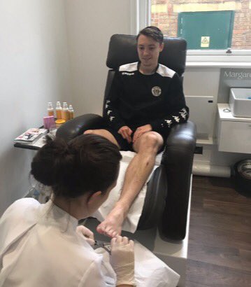 HarrogateTown's tweet photo. A big thank you to @MargaretDabbsUK for providing some of our first team players with excellent treatments this afternoon @Jack_Emmett https://t.co/xFRHxphqSp