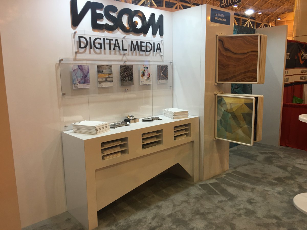 VescomAmerica's tweet photo. Come visit Vescom America (Booth 3953) to check out our 2017 SGIA Product of the Year, Metallic Sand, and all of our digital media products! https://t.co/aOkIO2dP8b