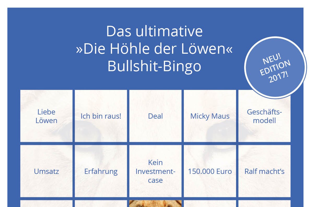 DStartups's tweet photo. “Ich bin raus!”, “Deal”, “Micky Maus” - ohne Bullshit-Bingo ist #DHDL nur halb so schön! Jetzt runterladen! https://t.co/VyXfbOk7lc https://t.co/iyx3FEBxEb