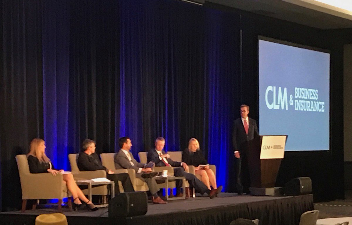 On stage now, Steve Henning moderating a panel of national thought leaders on emerging trends in construction litigation #CLMBI_Construction