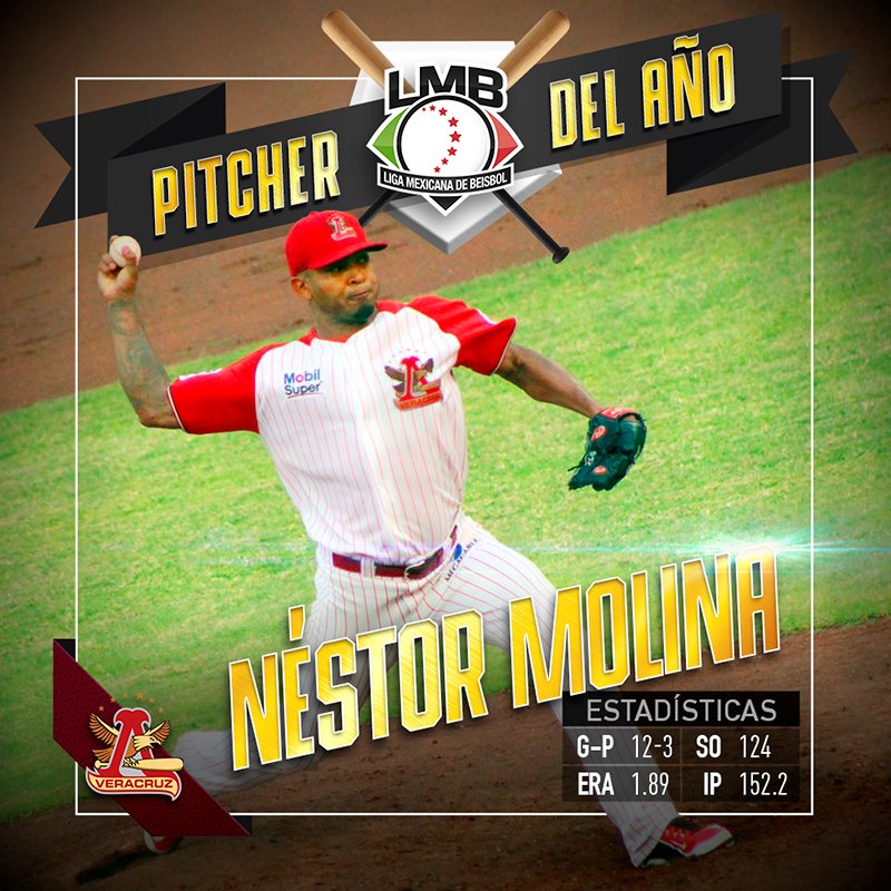 Una serpentina que se mantuvo en llamas durante el año, Néstor Molina de <a href="/RojosdelAguila/">Rojos del Águila</a> es Pitcher del Año 2017

¡Felicidades! #PasiónLMB 😎