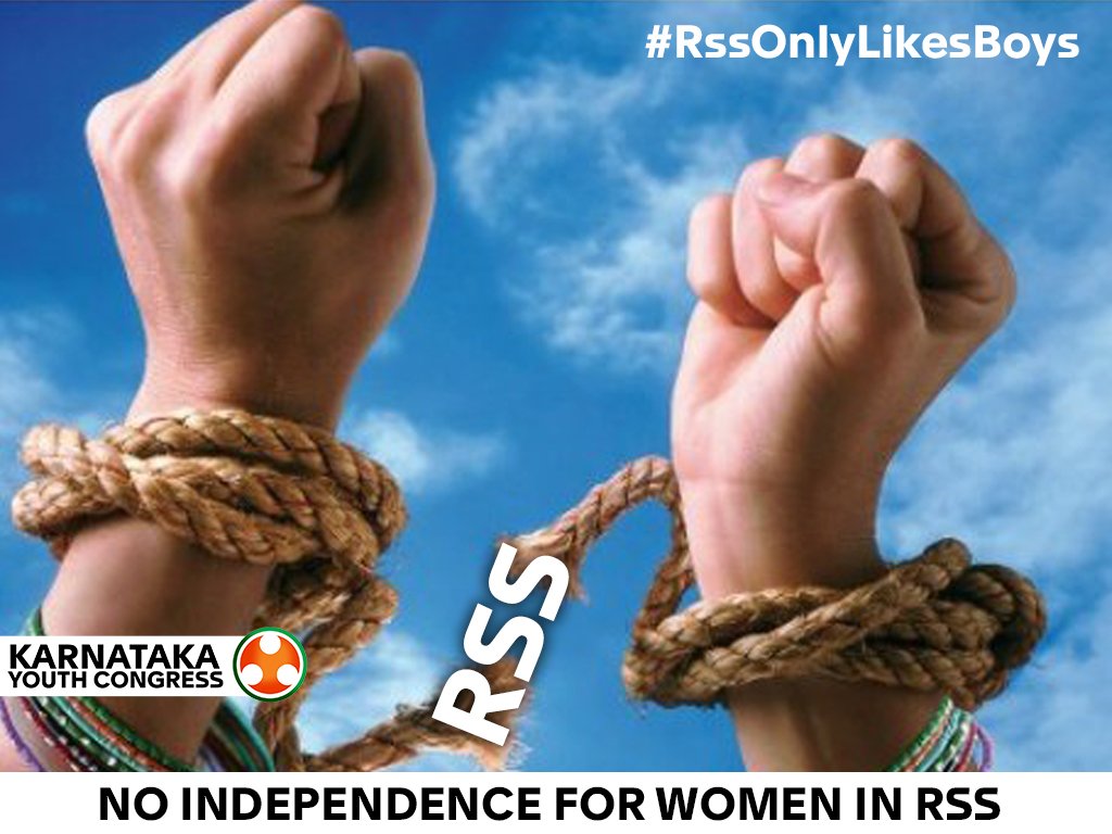 KPYCCSocial's tweet photo. No independence for women in RSS
#RSSOnlyLikesBoys  
@IYC @ArshadRizwan @OfficeOfRG @divyaspandana https://t.co/TBCkWjlMCd