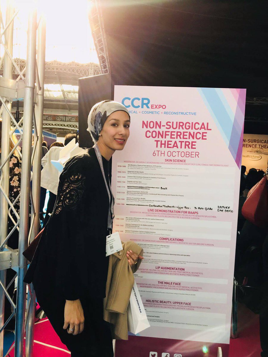 WSaesthetics's tweet photo. Dr Aisha attended the #CCRconference where she listened to talks by world renowned #aesthetic experts and watched live demonstrations. https://t.co/V0cNqEIFF6