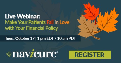 J_Denny's tweet photo. Need to make your #patients fall in love with your #financial policy? Check out our upcoming #Navicurewebinar: https://t.co/Bt3LhomZsG https://t.co/ADXusDWafM