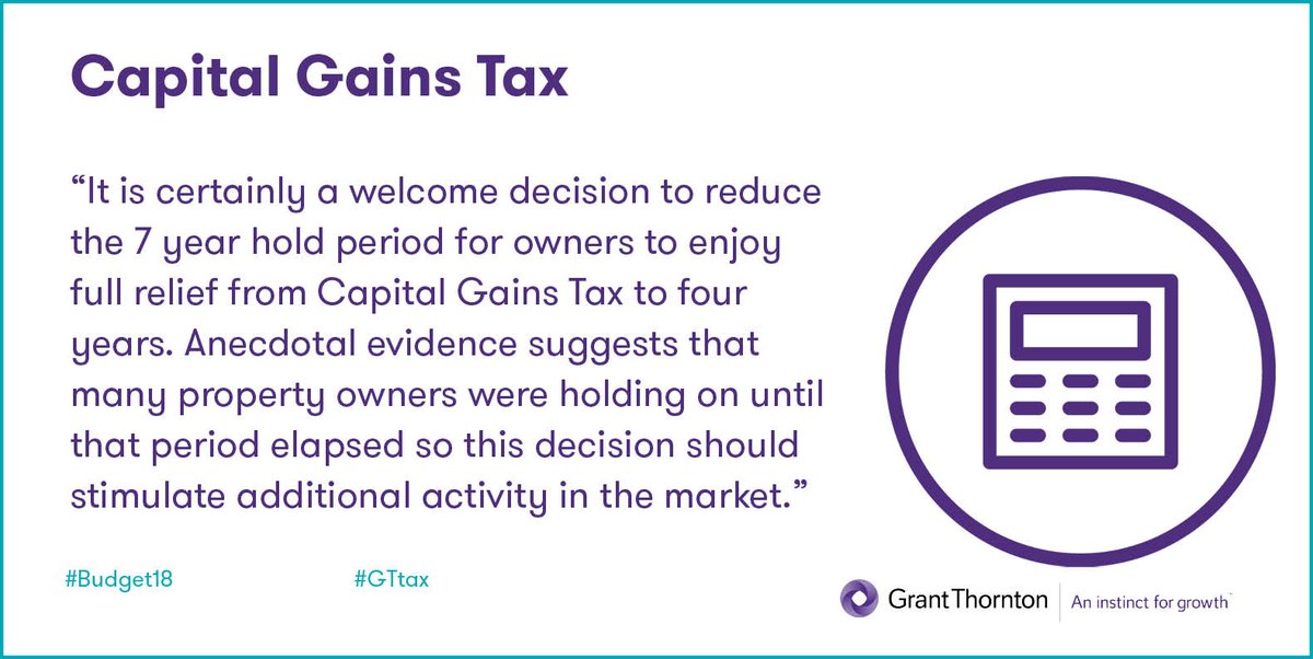 GrantThorntonIE's tweet photo. Oliver O'Connor, Head of Construction and Real Estate, comments on Capital Gains Tax after #Budget18 https://t.co/v8BGTsl4Ah