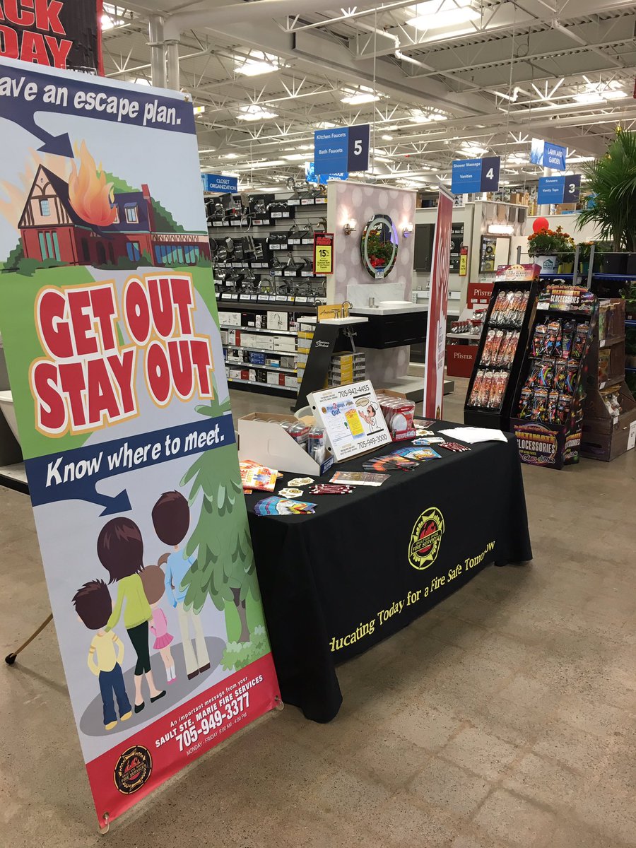 All setup at Lowe's for Fire Prevention Week! @CitySSM @Lowes https://t.co/EaHaSAqvM6