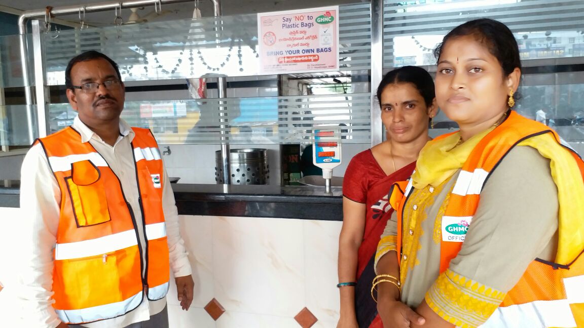 DC_Hayathnagar's tweet photo. Created awareness among the Chicken and Mutton Owners on Non usage of Plastic Covers and also pasted stickers at Counters in Circle 3, GHMC. https://t.co/JtUgyB2dDM