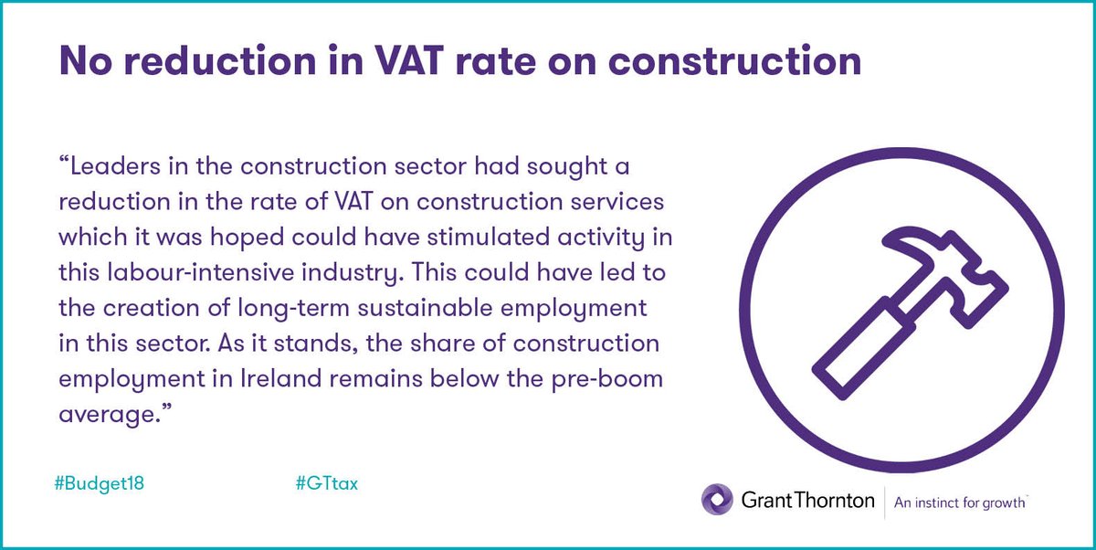 GrantThorntonIE's tweet photo. Jarlath O'Keefe, Indirect Tax Partner, comments on #VAT rate on #construction services #GTtax https://t.co/UrNHbNfkei