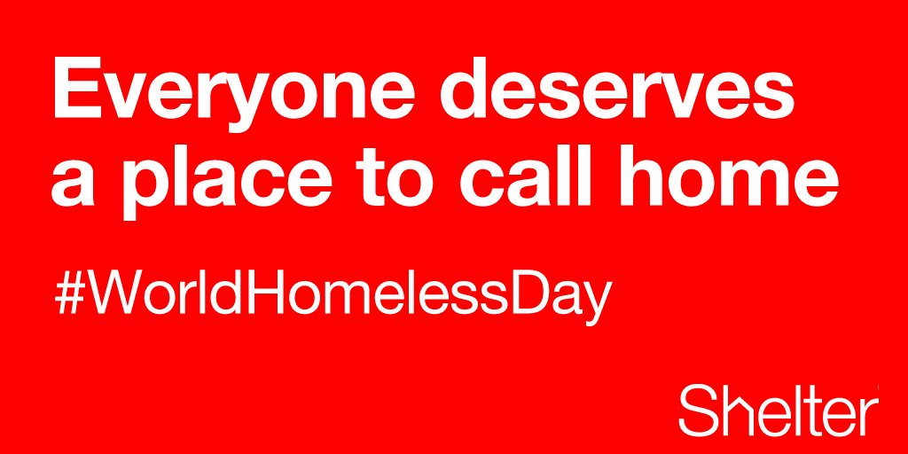 Shelter's tweet image. RT if you agree, this #WorldHomelessDay.