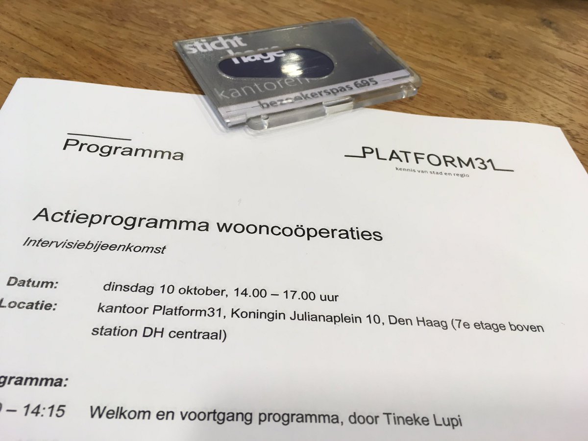 Interessante bijeenkomst bij <a href="/Platform31/">Platform31</a> over wooncoöperaties. Mitros heeft inmiddels drie trajecten lopen in coöperatievorm.