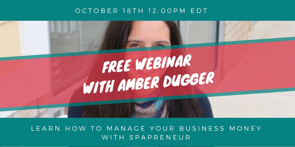 spapreneur's tweet photo. Spapreneur's financial consultant, @profitwithamber is joining our #FREEWebinar series this month! #MoneyProbs #YNAB https://t.co/GREQYrBbRH https://t.co/A5xFMZe5PI