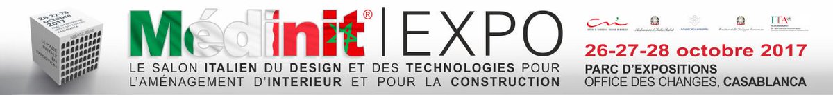 MedinitEXPO's tweet photo. #Medinit Expo: Salon italien du design et des technologies pour l’aménagement d’intérieur et pour la construction 26/28 Octobre #casablanca https://t.co/V4JlkvJpEP
