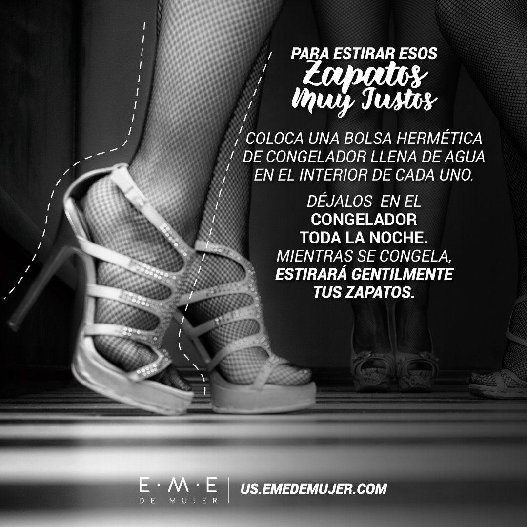 EMEdeMujerUSA's tweet photo. #EMETIP estira tus zapatos levemente sin hacerles ningún daño para usarlos al gusto.  https://t.co/VcXeiX9Lsh https://t.co/fcxtnkVoSS