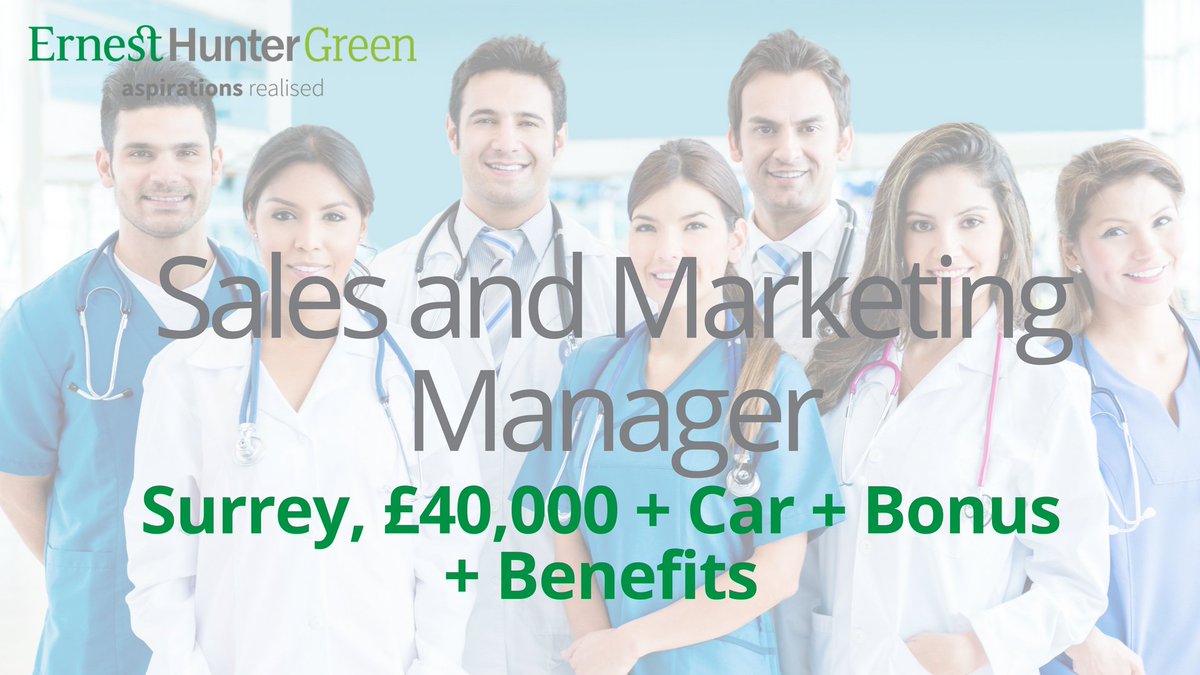 Sales and Marketing Manager - Healthcare Sector - £45k + Bonus - lnkd.in/dqRyZxw #Healthcare #marketingjobs #salesjobs