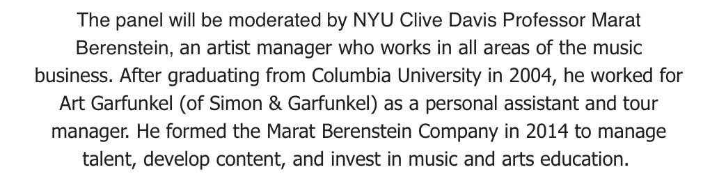 MelineDisney's tweet photo. !!!!!
Don't miss this Thursday's panel hosted by #STEBA and moderated by @maratberenstein #NYU #talentmanagement https://t.co/vntpEgRpcb