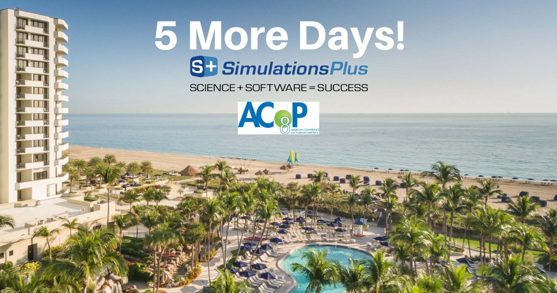 SimulationsPlus's tweet photo. Have you met our subsidiary companies #Cognigen and #DILIsym Services? Your chance of meeting them at #ACoP8 is only 5 days away! 
#Florida https://t.co/qeawZYN2MW