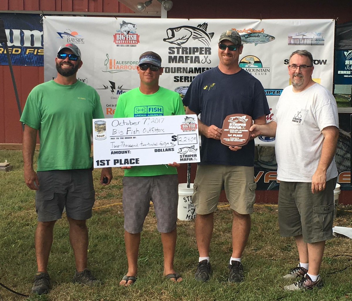 Congrats to Team BFO on taking both 1st Place &amp; Big Fish (42.75") for a combined purse of $3,640 today #stripermafia #striperfishing