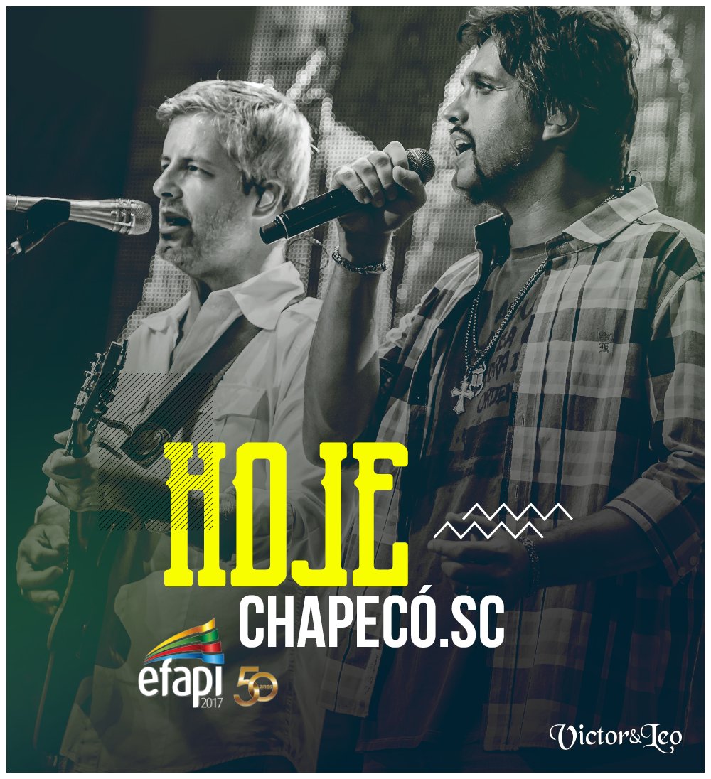 victoreleo's tweet photo. Com entrada gratuita, hoje é dia de Victor &amp; Leo na Efapi, em Chapecó/SC! 🎶 #VictorELeo #VictorELeo25Anos #Efapi2017 #Chapecó #SC https://t.co/jQJctETJcO