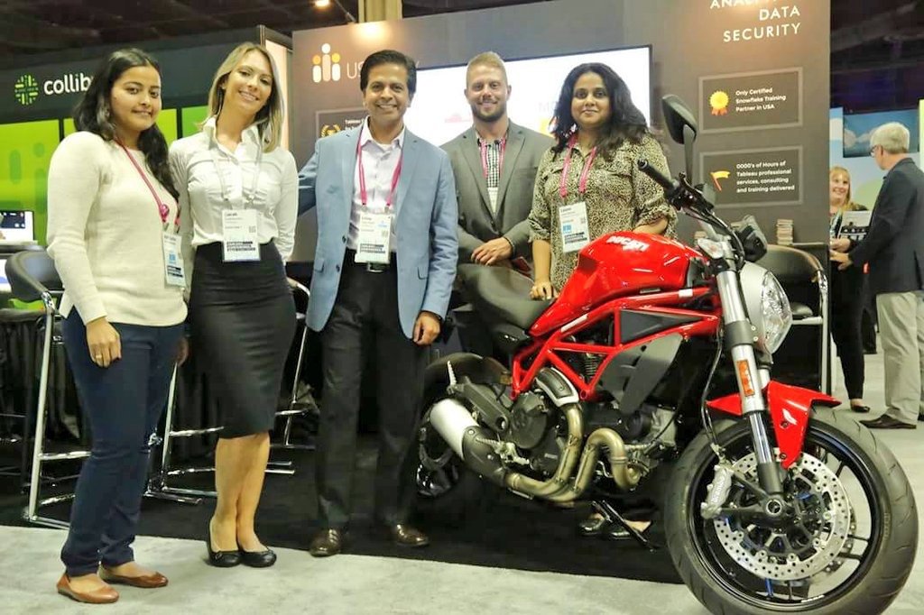Meet our <a href="/HappyDataGeek/">HappyDataGeek</a> s at Booth 137 at #Data17 &amp; that Ducati - YES it could be yours. Sign up for the raffle at the booth. #Tableau #Wins