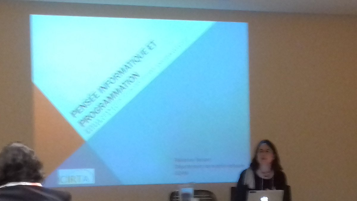margaridaromero's tweet image. #cirtaqc #penseeinformatique  F. Venant: abstraction, pensée critique, motifs, algorithmes ... et du bricolage et debogage @UQAM