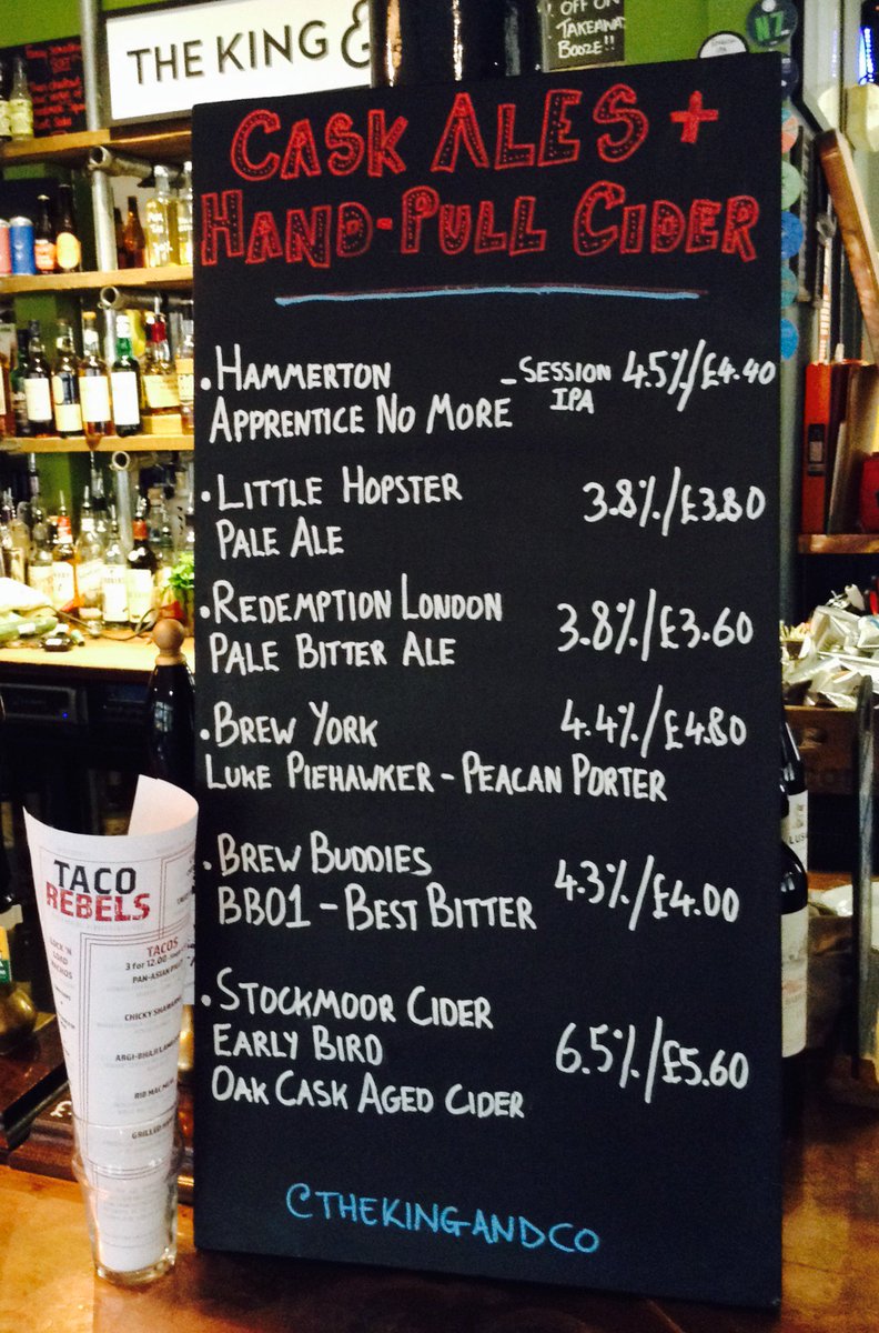 Here we are again! Its #TacoTuesday &amp; #AleClub DEALS GALORE! <a href="/TheKingandCo/">The King & Co</a> + <a href="/TacoRebels/">Taco Rebels</a> = #HappyTuesday #clapham #CraftBeer #GetInMyBelly