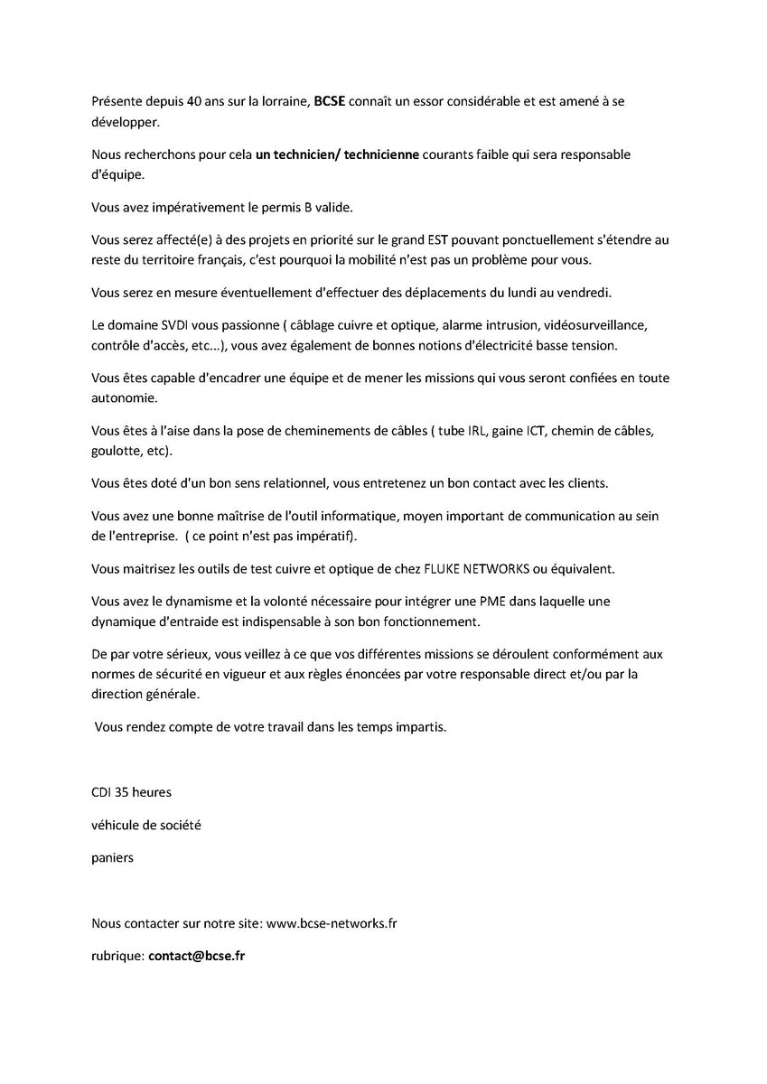 bcse_networks's tweet photo. Nous recherchons des techniciens courants faibles cuivre et optique...
N'hésitez pas à postuler! https://t.co/dxOX5JHObI https://t.co/ZqQbjwNeip