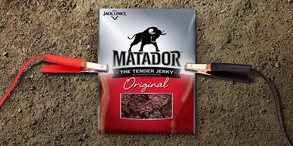 Recharge your man batteries. Matador jerky is kinda by the chips, but in a more rugged, manly, jerky zone. #ChargeForward
